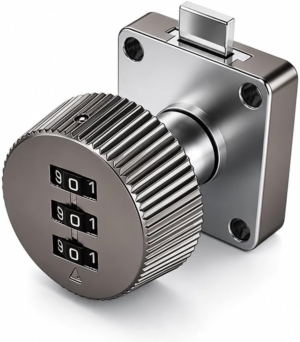 (Grijs) combo mechanisch hangslot 3-cijferig voor kast en lade