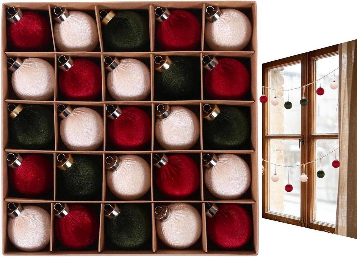 Kerstballen, 25 stuks, onbreekbaar, feestdecoratie