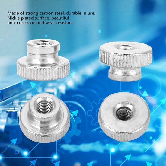 Lyrlody Gebedde Duimmoeren Assortiment Kit, M3 M4 M5 M6 M8 M8 M10 Vergulde Koolstofstalen Hand met Kegel de Duimmoeren, Kurled Duim voor 3D -printer Onderdelen Gereedschapskasten Kasten, Wijd (M5 (5 — afbeelding 2