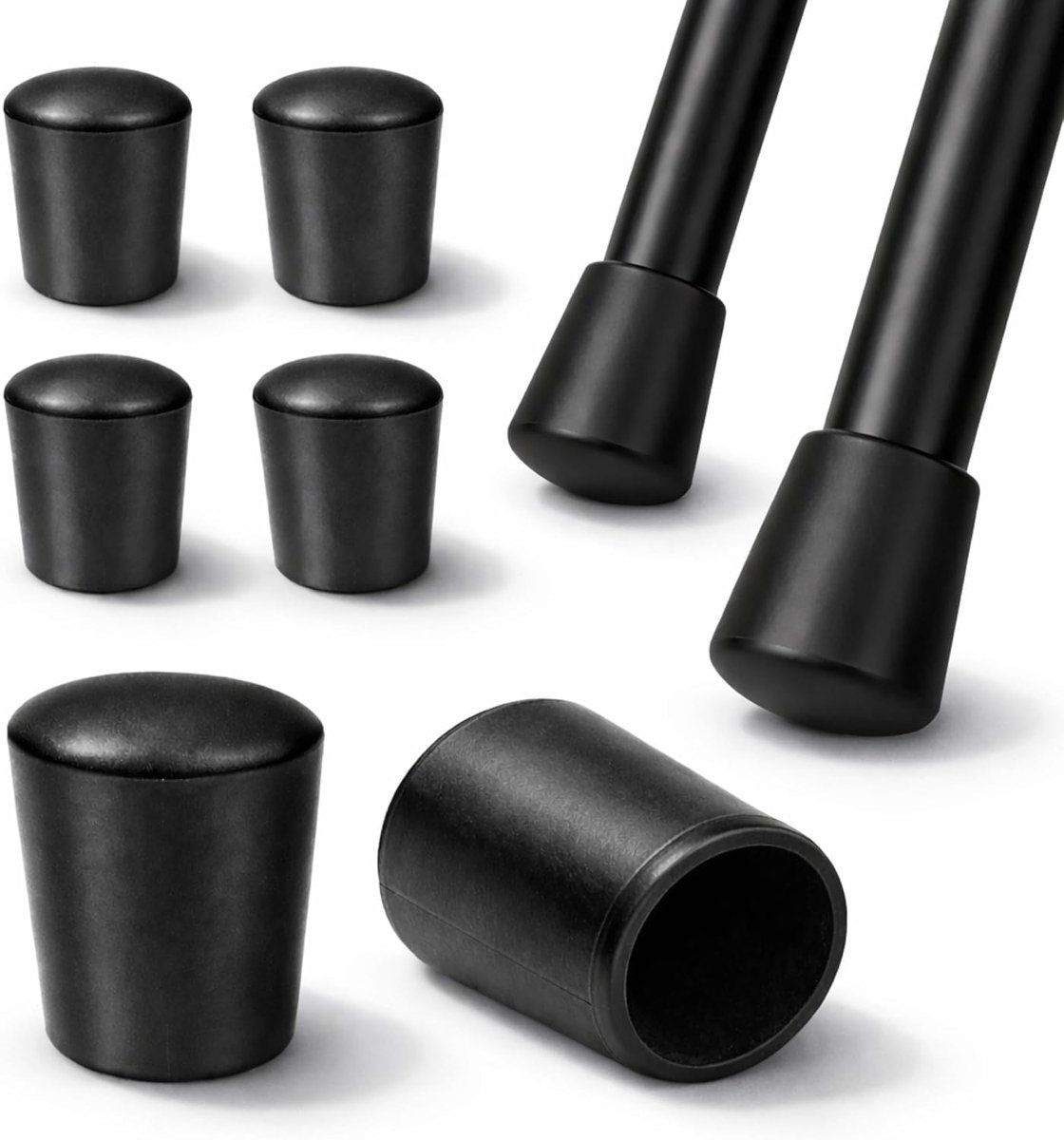 Ajile EVT130x4 zwarte ronde rubberen mondstuk voor 30 mm buitendiameter, 4 stuks