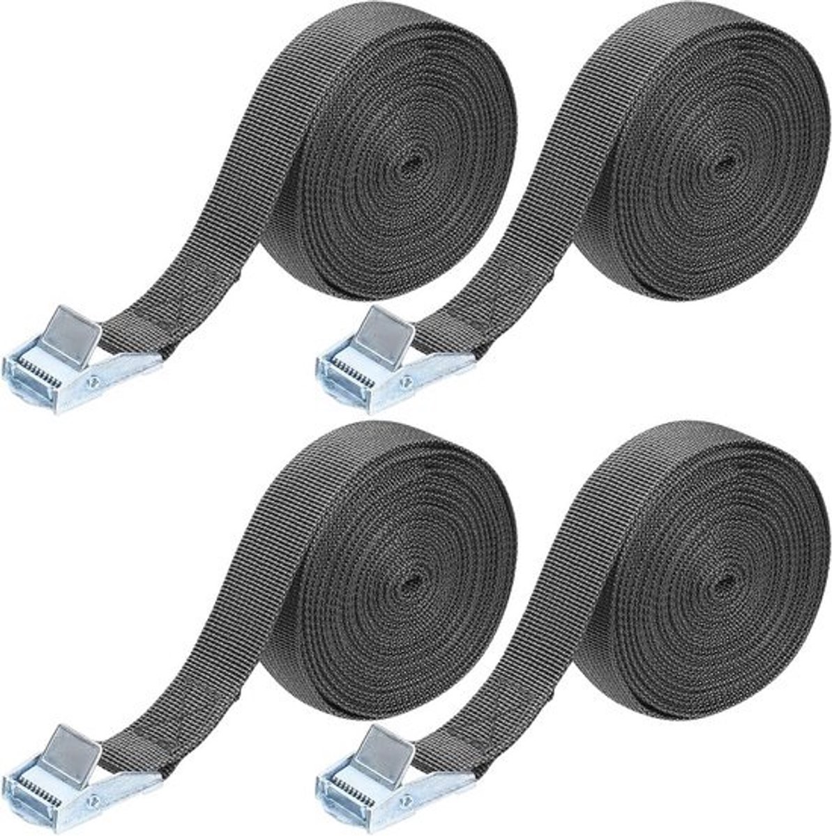 Verstelbare sjorriemen - 5 m x 25 mm - Heavy-duty-spanbanden - met snelsluiting - voor vrachtwagens en aanhangwagens