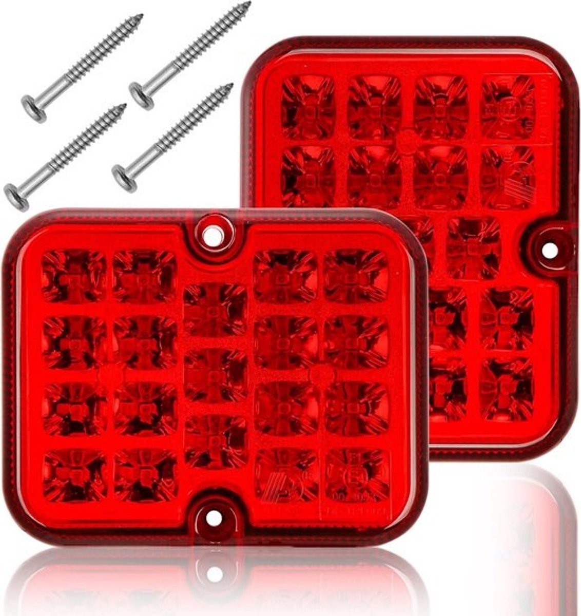 Rode ledmistachterlampen - 12V 24V - voor aanhanger
