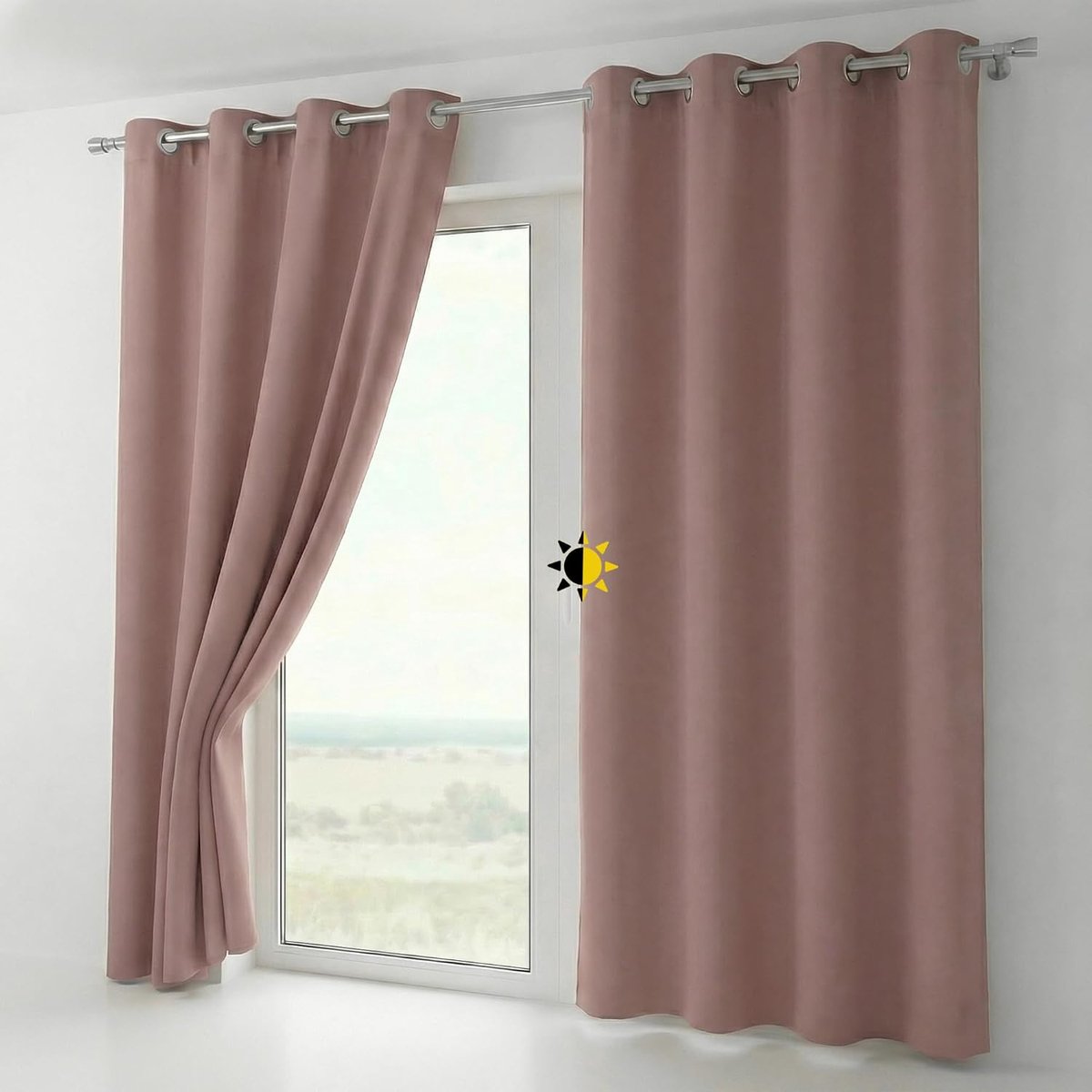 Verduisteringsgordijn 140x145 cm - oudroze - ondoorzichtig blackout gordijn - perfecte privacy en rust - ShopVlot