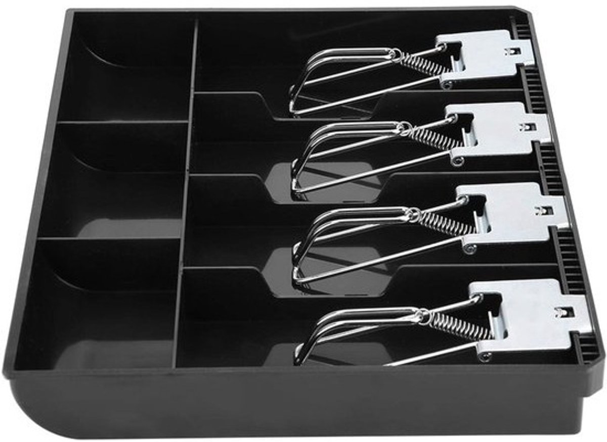 Dailygoods - Kassalade 32,2 x 24,5 x 3,5 cm - Geldorganizer - 4 bankbiljetten/3 muntcompartimenten - Lichtgewicht/duurzaam - Voor winkel/school - Ideaal voor contant geld - Geldlade
