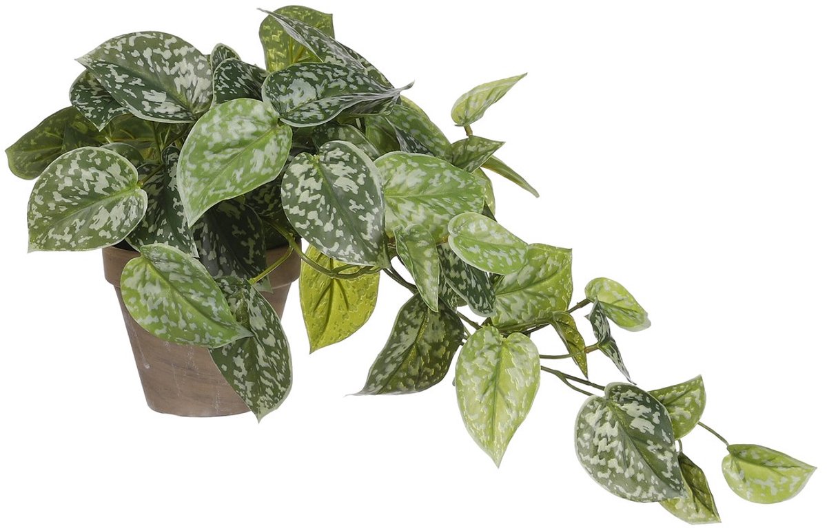 Mica Decorations Scindapsus Kunstplant in Bloempot Stan - H44 x Ø17 cm - Groen