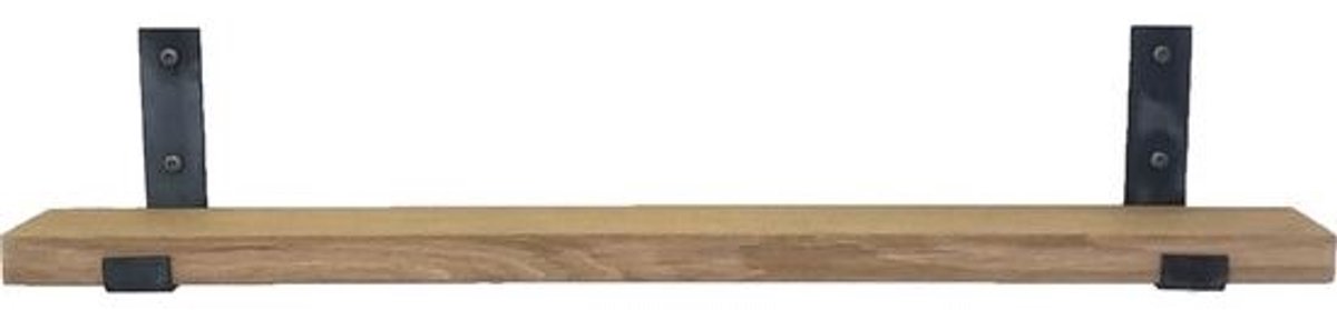 GoudmetHout Lichte Eiken Wandplank - 240x10 cm - Plankdragers L-UP Zonder Coating Licht eiken