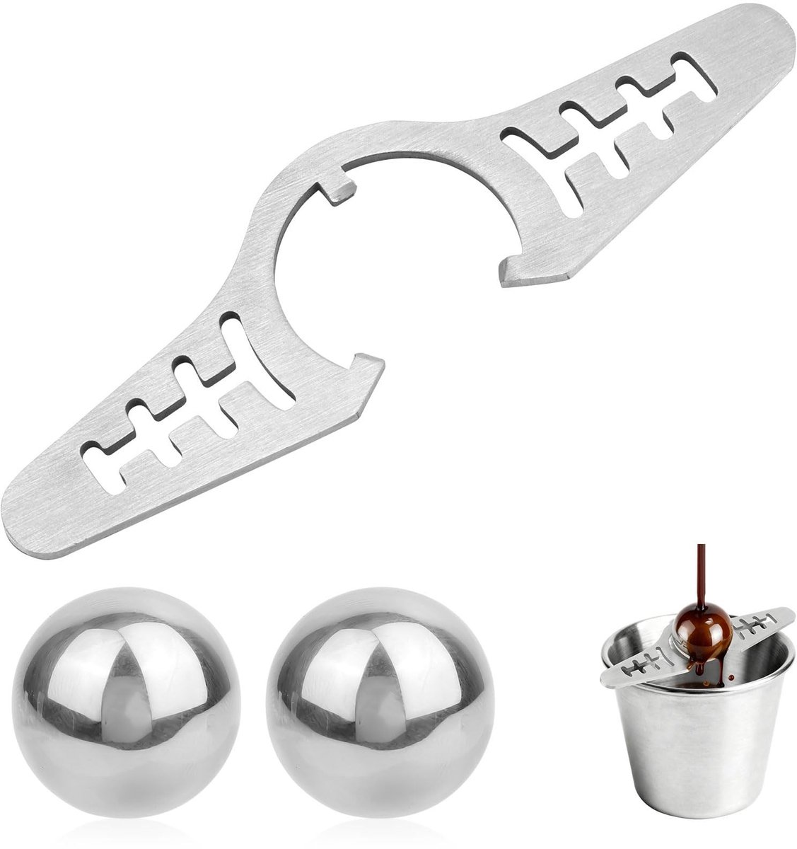 Elzusha - Set van 2 Espresso Koelballen met Houder - Herbruikbaar