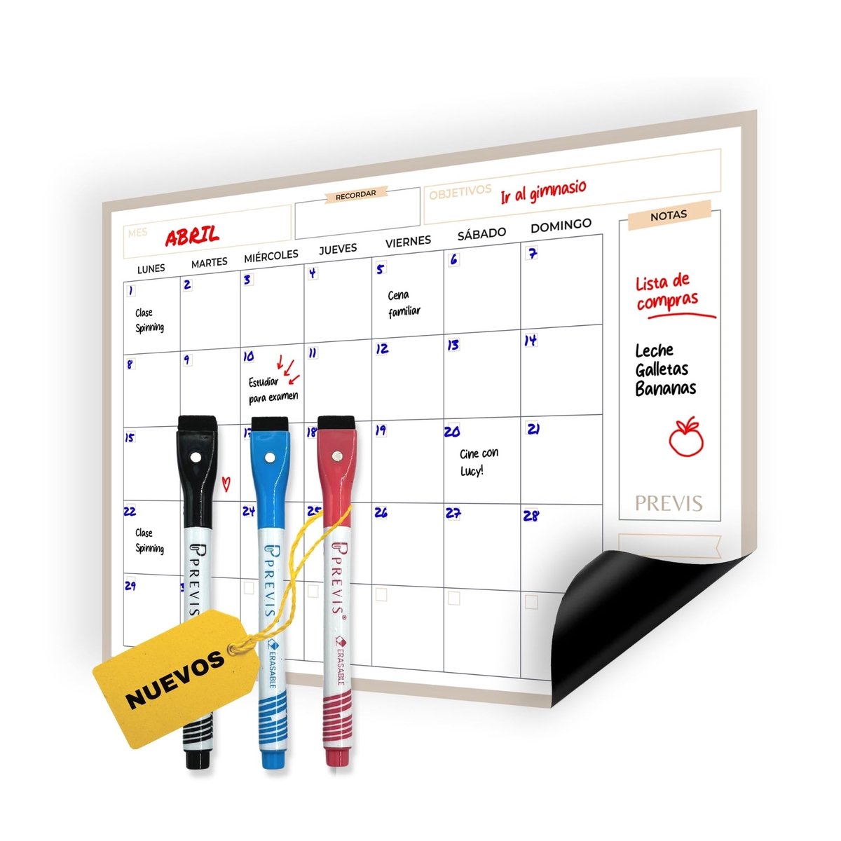 Elzusha - Magnetische Maandkalender voor de Koelkast A3 2025/2026