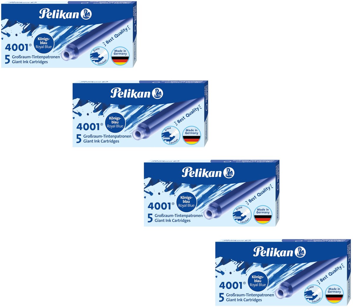 Elzusha - Inktpatronen 4001 - Royal blauw - 5 stuks