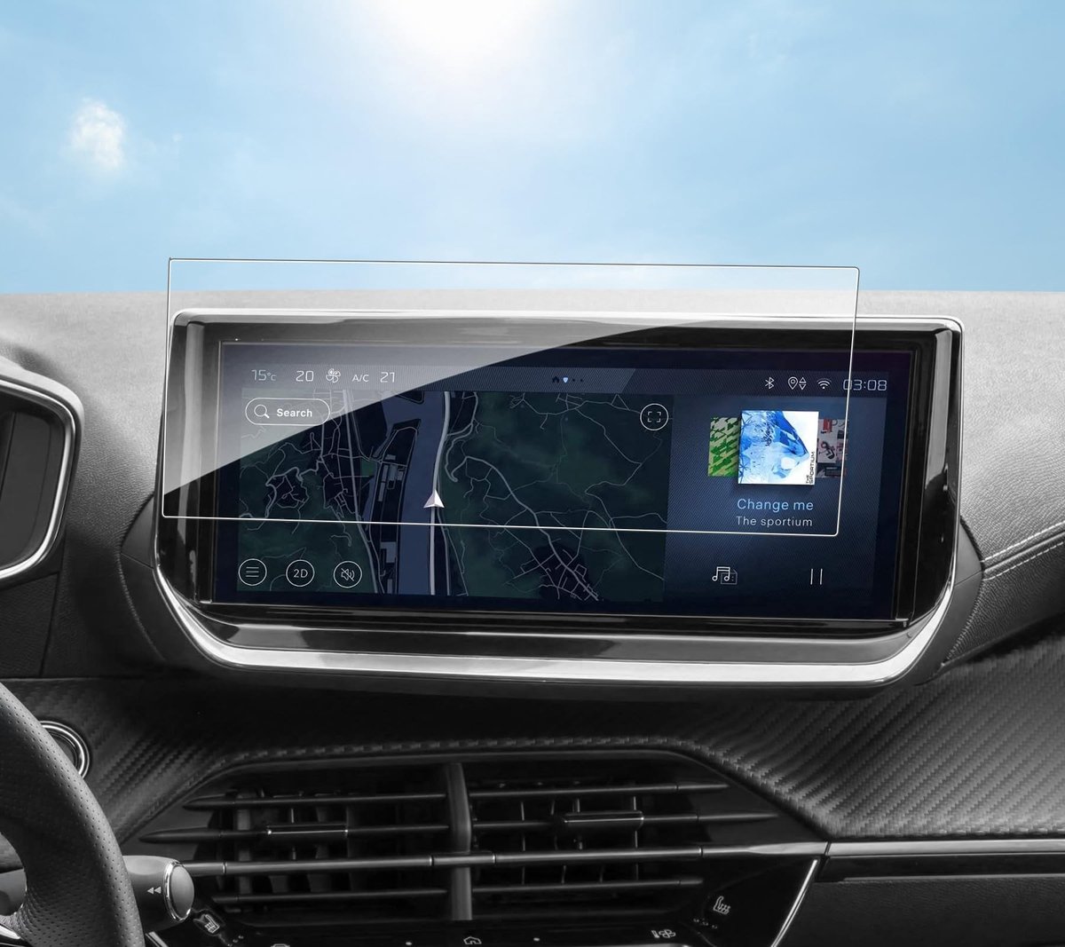 Elzusha - Screen protector voor Peugeot 2008 208 2024-2025 - Krasbestendig glas