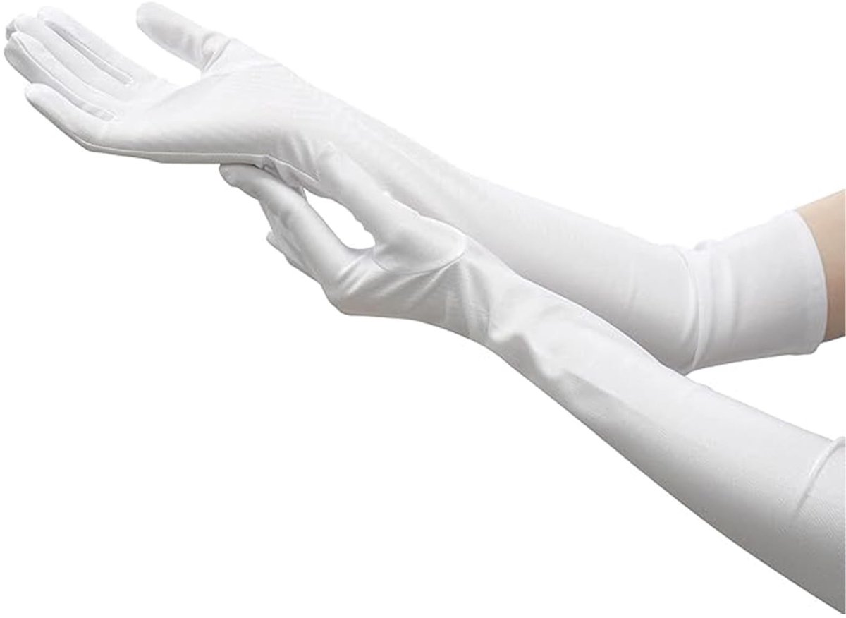 Elzusha - Lange Satijnen Vrouwenhandschoenen - Elegante Avondhandschoenen - 53 cm