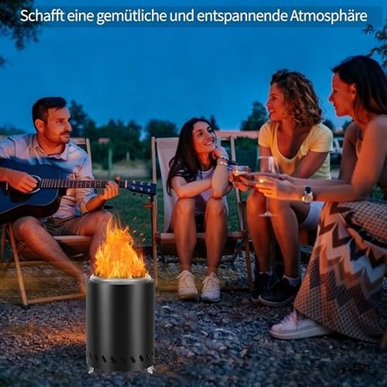 Elzusha - Draagbare RVS Vuurbak 18 cm met Reiszak — afbeelding 2