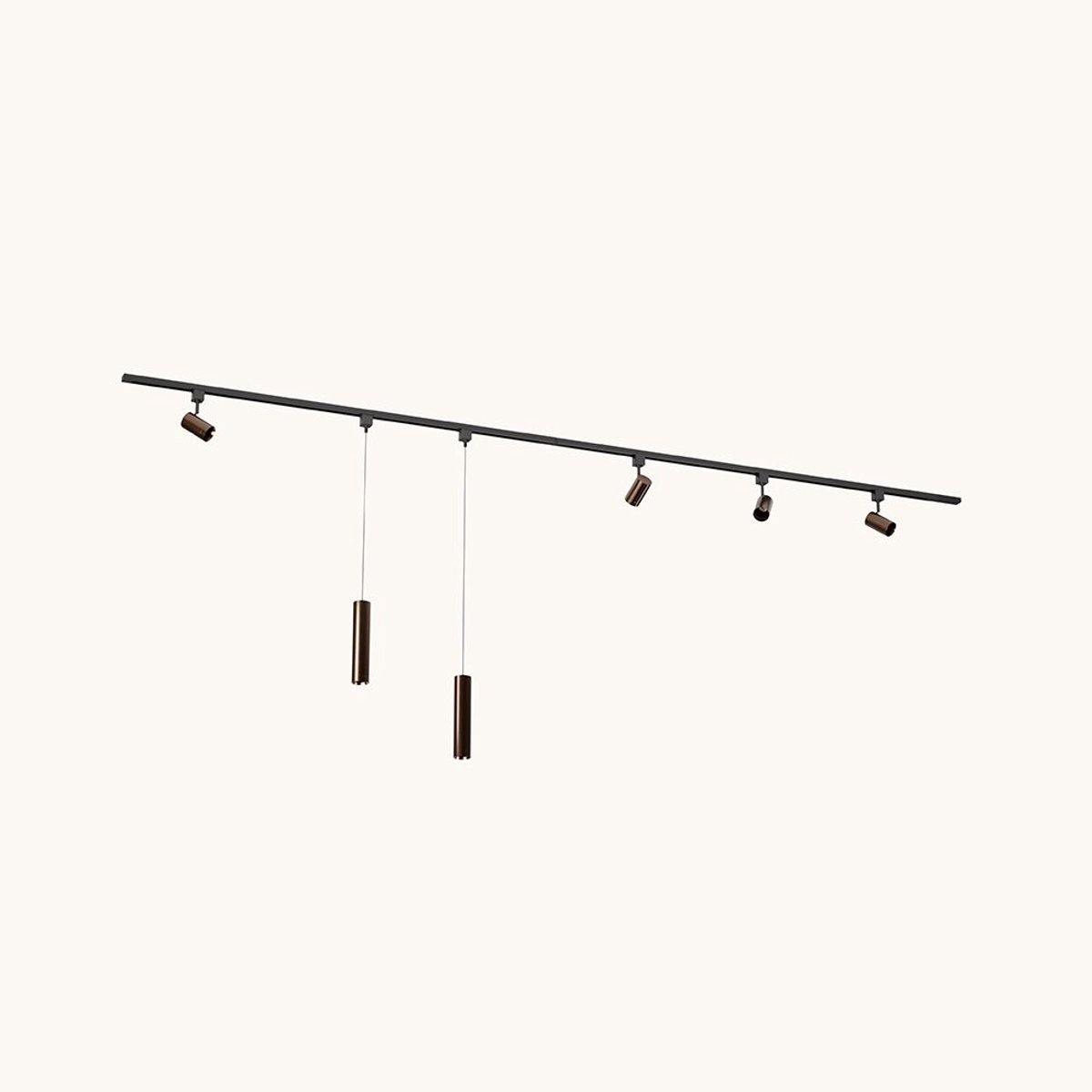LUSENZ Railverlichting Pakket - Recht - 2x 1,5 m rail - 4 railspots - 2 hanglampen - Excl. Lichtbron - IP20 - Modulair - 230V - Beloria/Belano (M) -
