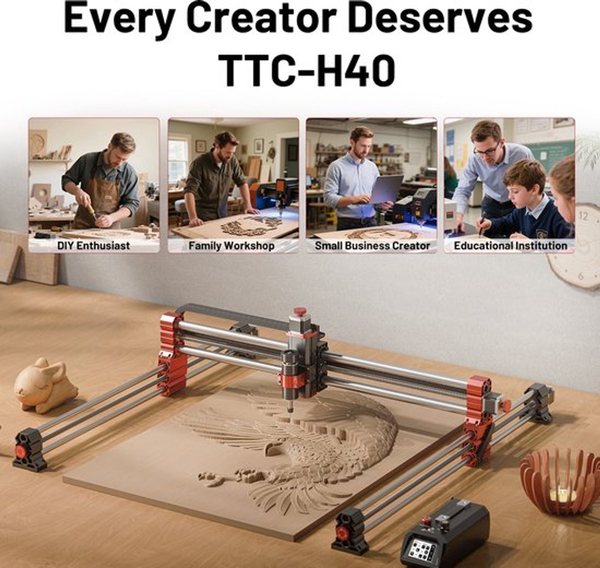 CNC Routermachine Standard Edition - 1000x1000 mm Werkgebied - Hoge Precisie - Multi-Materiaal - Desktop Graveermachine