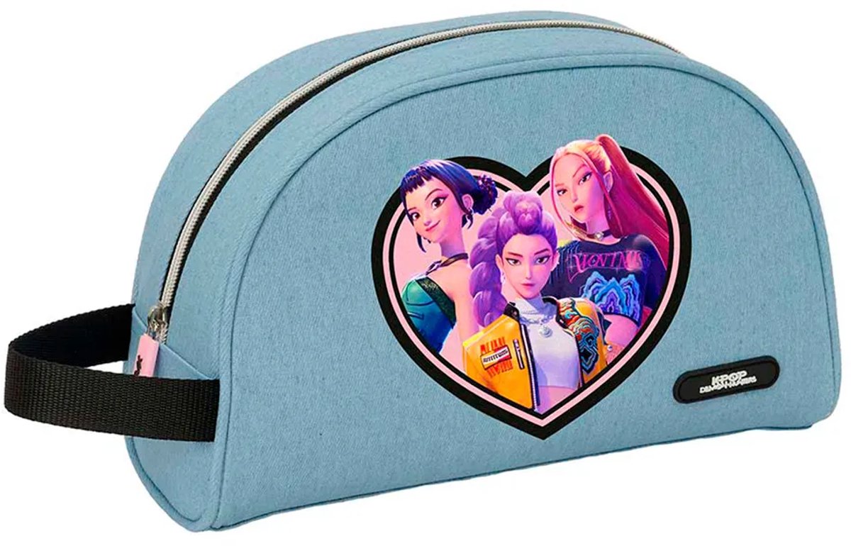 Kpop Demon Hunters Huntrix Toilettas Meisjes – Make-uptas met Binnenvak Lichtblauw