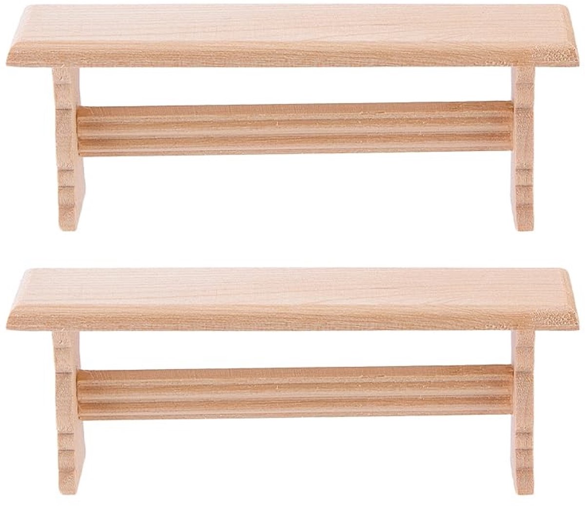 Elzusha - Miniatuur Houten Bank voor Poppenhuis - 3 Stuks