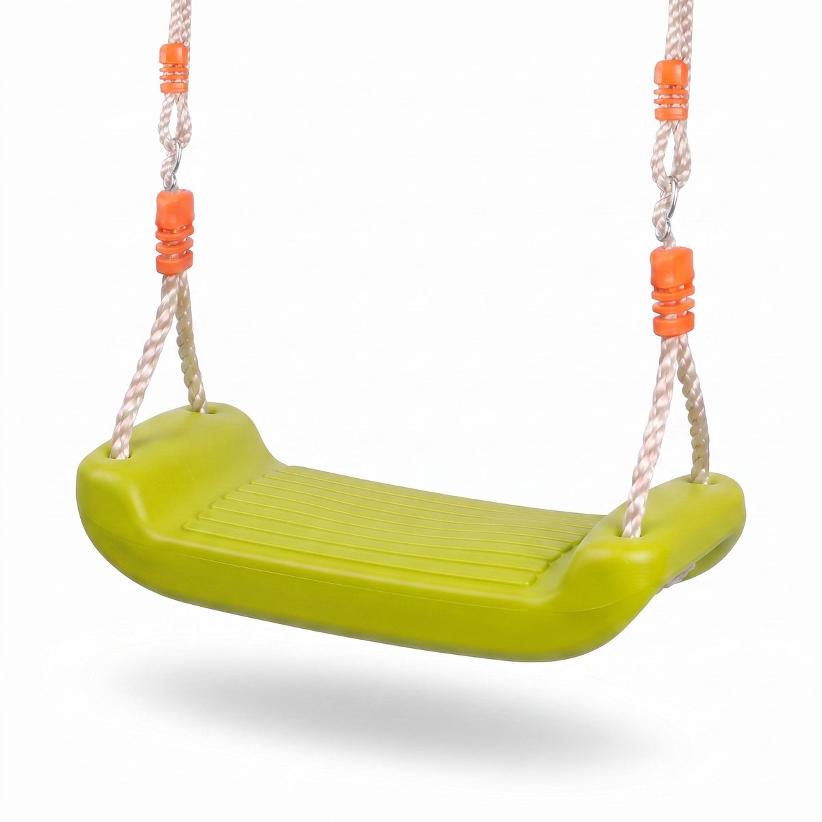 Cheqo® Schommelzitje - Kinderschommel - Plankschommel - Tuinschommel - Buitenschommel - Boomschommel - Schommelplank - Touwschommel - Buitenspeelgoed - Schommelaccessoire - Schommel voor Speeltoestel - Groene Schommel met 2 Verstelbare Touwen