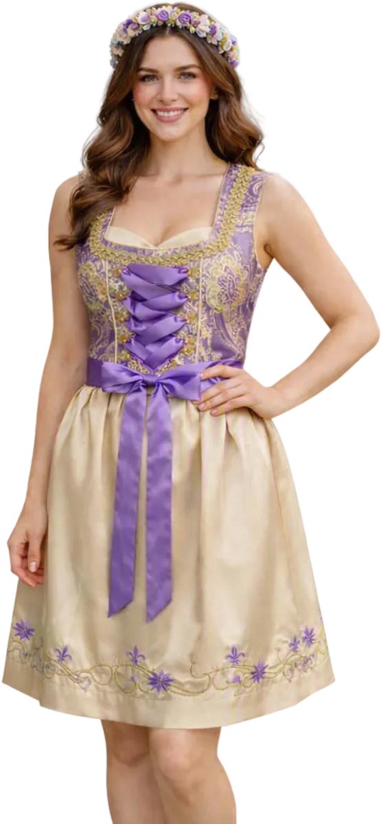 Dirndl Amalia Paars-Goud Oktoberfest
