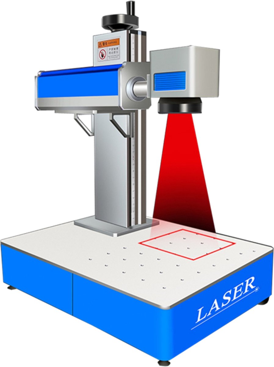 Fiber Laser Graveermachine 50 W - 200x200 mm Werkgebied - 27 kg Gewicht - Metalen En Kunststof Graveur - Desktop Laser Marker