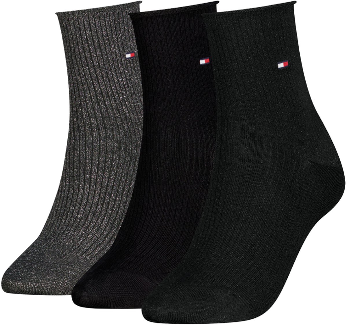 Tommy Hilfiger - Giftbox 3-pack Dames Kousen - Zwart - 39/42
