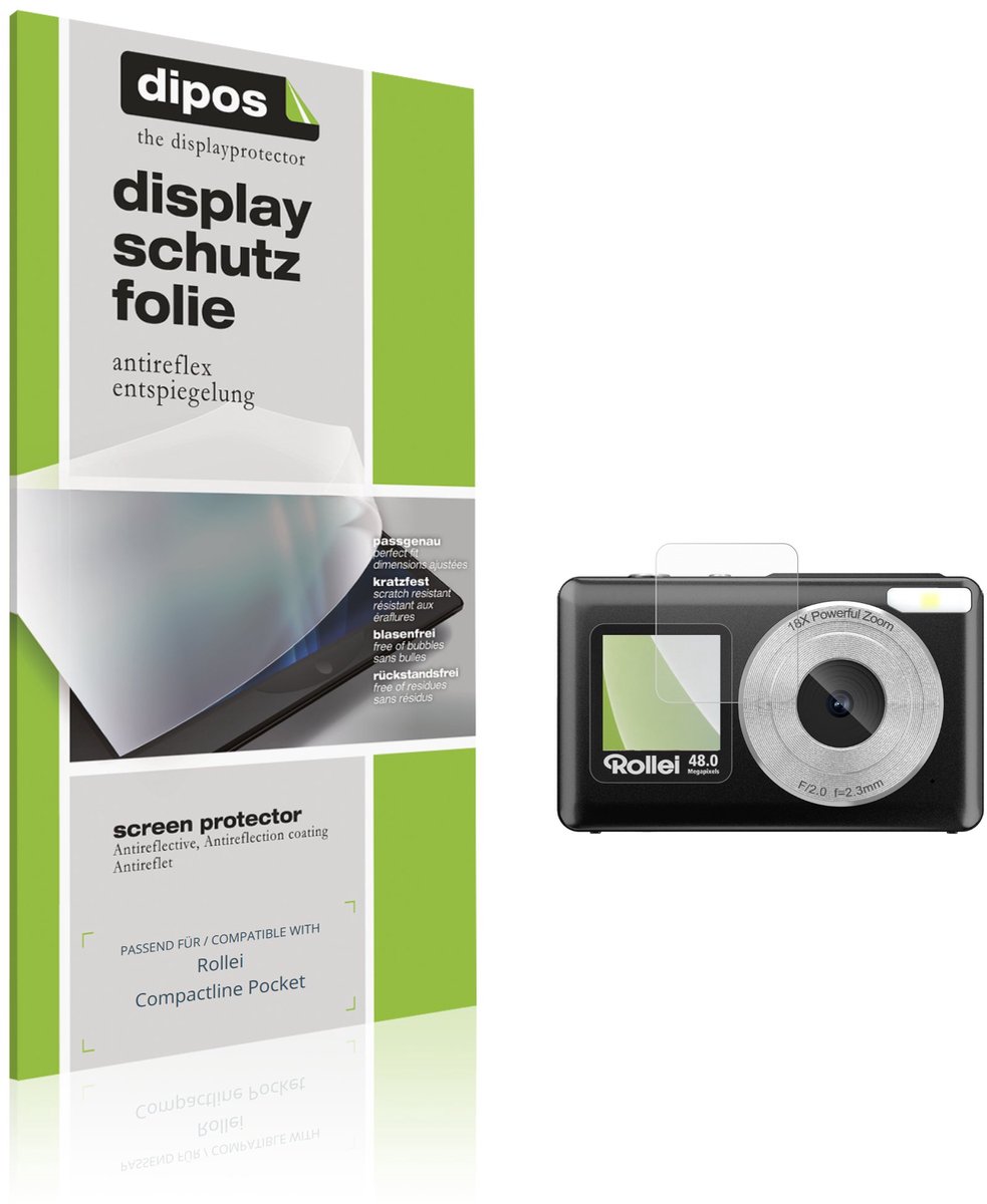 dipos – 4x Matte Beschermfolie geschikt voor Rollei Compactline Pocket Buitenkant | Krasbestendige & antireflecterende Screenprotector Ultra-Thin