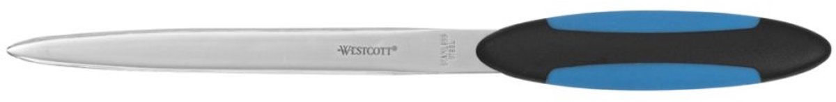 WESTCOTT briefopener, softgrip handgreep, zwart/blauw