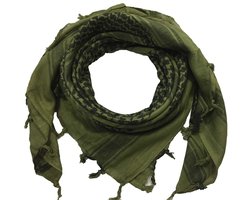Desert Hawk Tactical BW Shemag Scarf, PLO-sjaal, Palestijnse Arafat-doek, 110x110 cm, 100% katoen, olijf/zwart, 110 x - ShopVlot