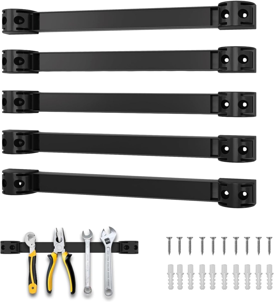 Magnetische Strips voor Gereedschap - 5-delige Set van 30 cm voor Keuken, Garage en Werkplaats, Sterke Magnetische Houder voor Handgereedschap en Keukenaccessoires