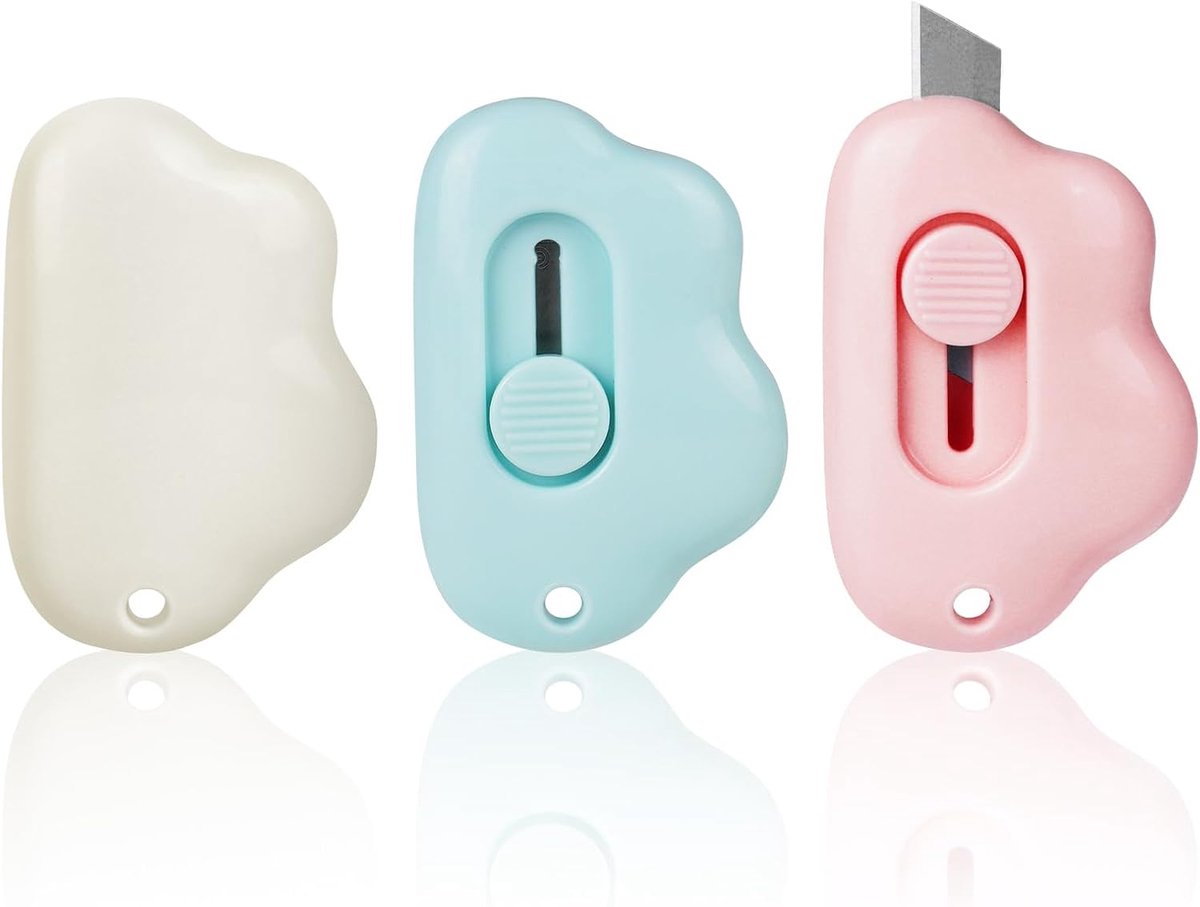 Mini box opener - 3 stuks retractable universeel mes - compact en scherp - ideaal voor het openen van verpakkingen - ShopVlot