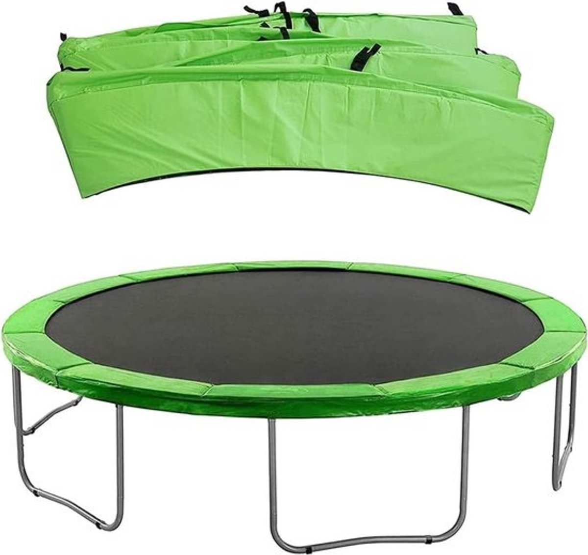 Trampoline-beschermring - Veiligheidskussen - Rand - Voor buitenspelen - Waterdicht - Weerbestendig - 306 cm diameter - Groen