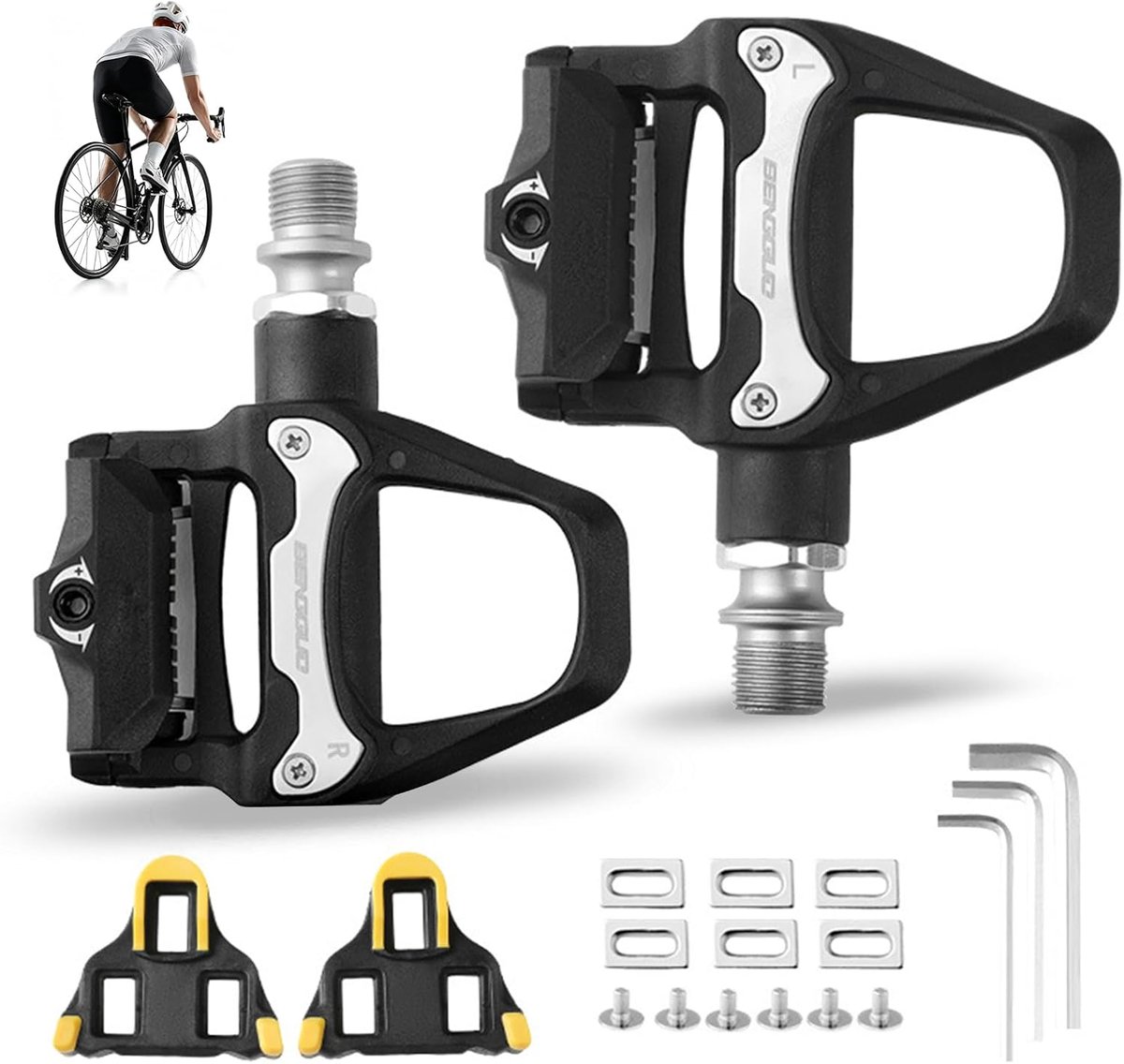 Fietspedalen antislip - compatibel met Shimano SPD SL - 9/16 inch as - duurzaam en lichtgewicht - ShopVlot
