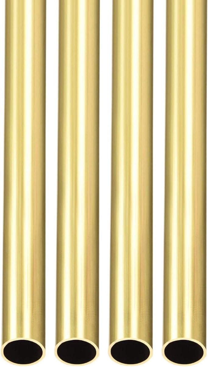 Messing buis 7,5 mm x 0,5 mm x 300 mm - ronde metalen slangen - 4 stuks - ideaal voor knutselen - ShopVlot