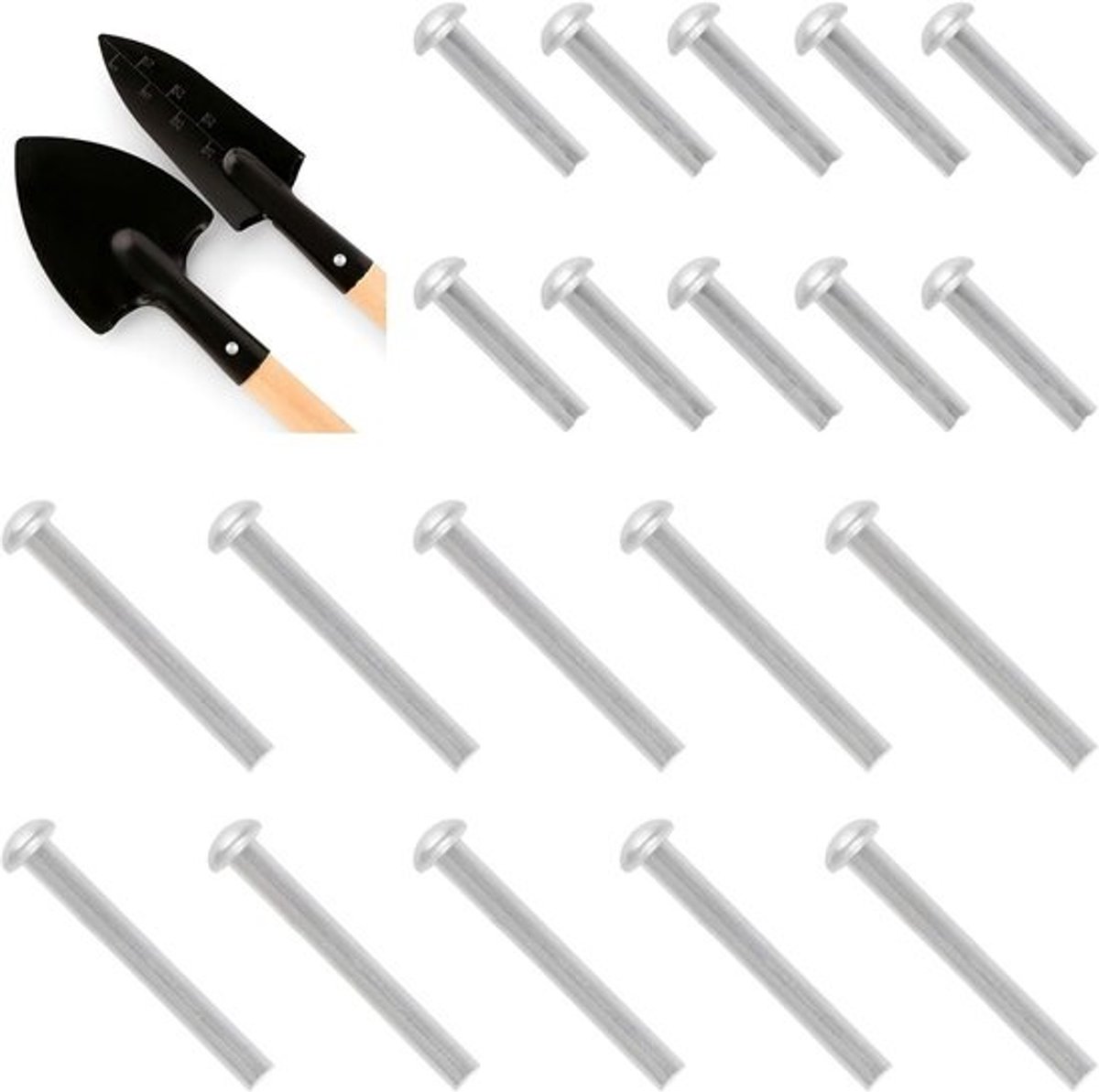 Klinknagelset - Bevestigingsmateriaal - Gereedschap voor reparatie - Massieve constructie - M6 x 30/50 mm - Zilver