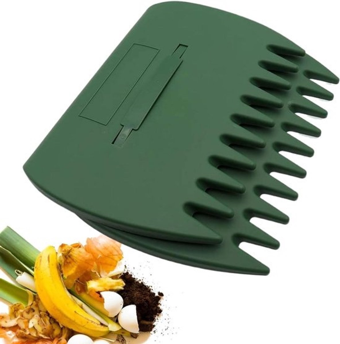 Bladgrijperklauwen - Bladerschoppen - Voor het schoonmaken van gazons - Ergonomisch ontwerp - 42 x 29 x 7 cm - Groen