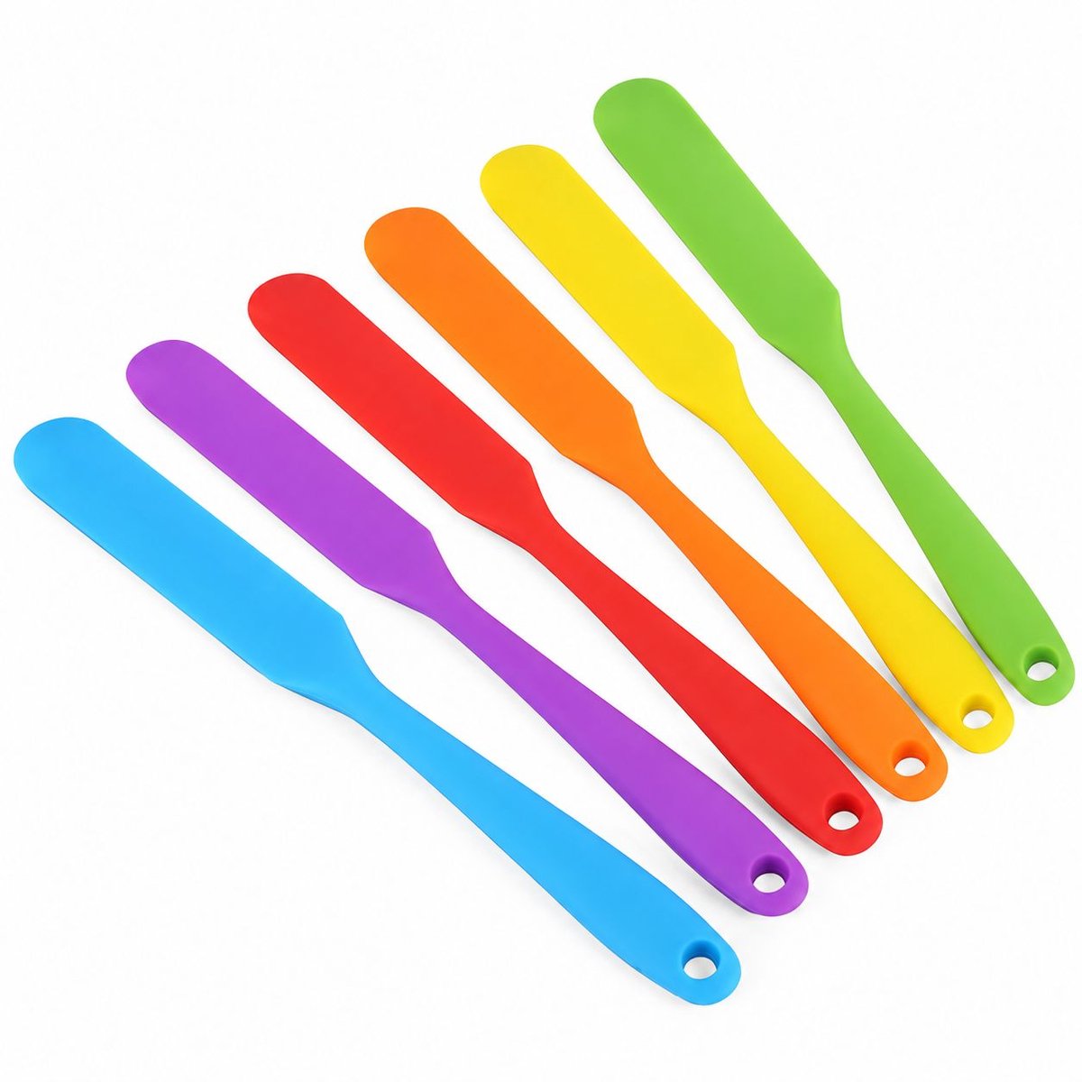 VHV - Siliconen spatel - 6 stuks - Hittebestendig - Spatelset - Bakspatel - Spatel silicone - Schraper - in de keuken