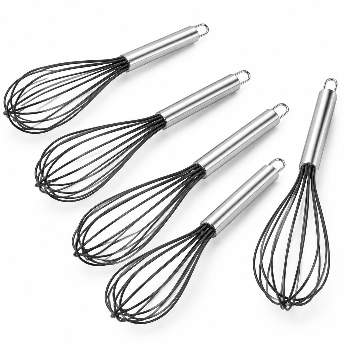 VHV - Eierklopper - 5 stuks - 10 inch - Zwart - Klopper set - Keukengarde - Handmixer - in de keuken