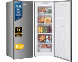 Heinner HFF-HM168XE++ Vrieskast – 168 L – Elektronische Bediening met LED-display – Supervriesfunctie – Omkeerbare Deur – RVS – 5 Jaar Garantie