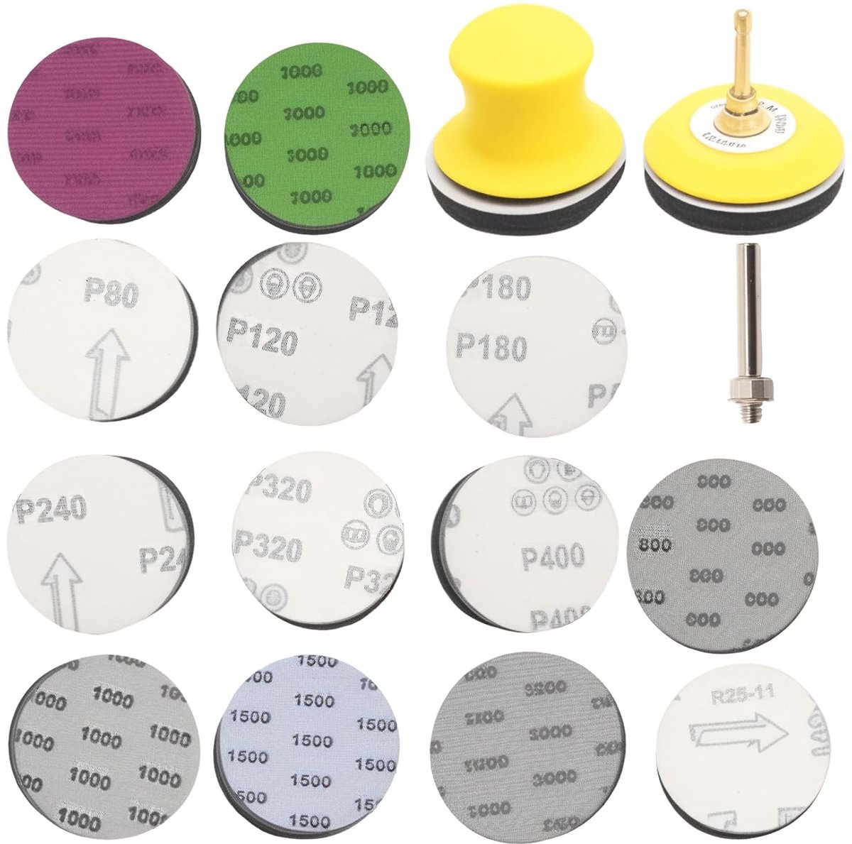 Schuurpapier klittenband 75 mm - 266 stuks - voor auto, hout en metaal - ideaal voor detailwerk - ShopVlot
