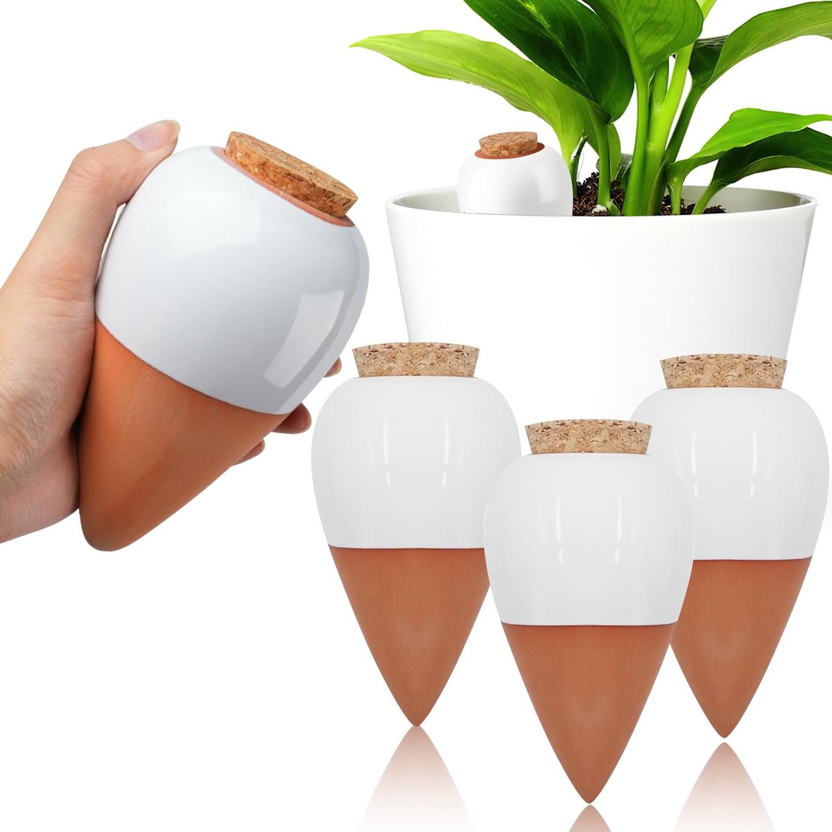 Terracotta irrigatieballen 400 ml - conisch - zelfbewaterend - ideaal voor planten - ShopVlot