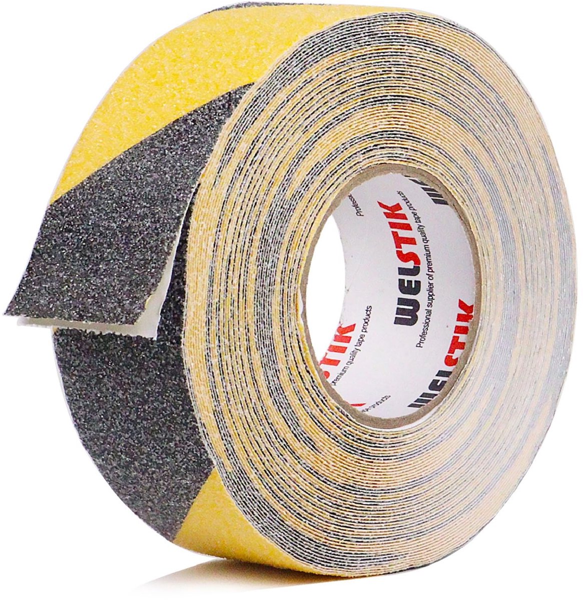 Non-slip tape voor trappen, 50mm x 20m, grip tape voor binnen en buiten, zwart-geel, anti-slip stroken voor veiligheid