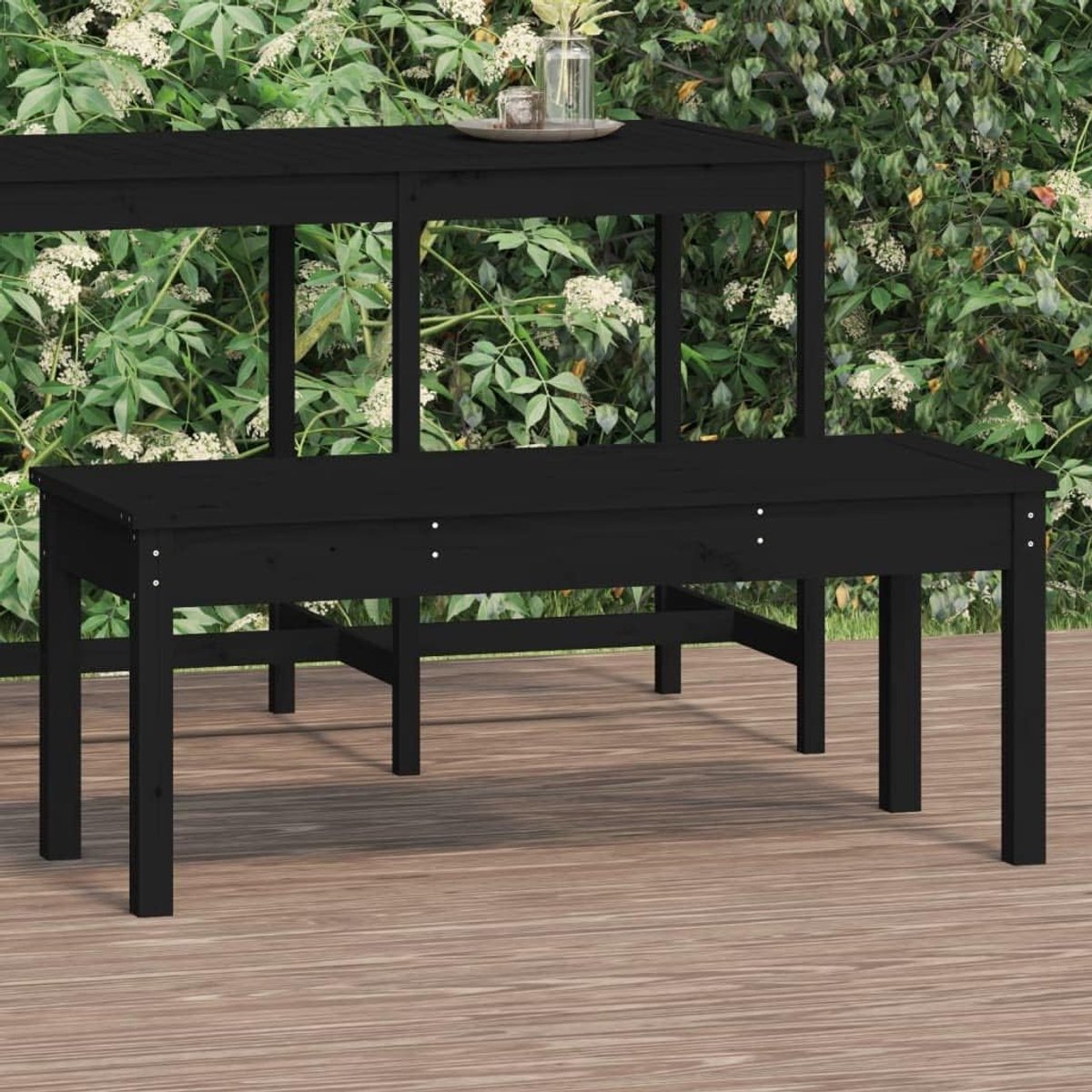 Grenen tuinbank, zitbank, 109 x 44 x 45 cm, lattenbodem-design, houten bank voor buiten, terras, balkon, binnenplaats