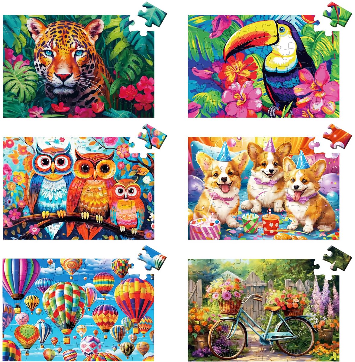 6 stuks 36 stuks grote puzzels voor senioren, dementie puzzels voor oudere volwassenen, legpuzzels voor volwassenen - ShopVlot