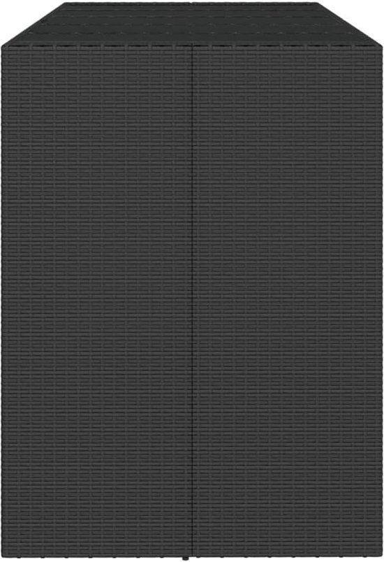 Bartafel met glasplaat, zwart, 185 x 80 x 110 cm, polyrotan — afbeelding 3
