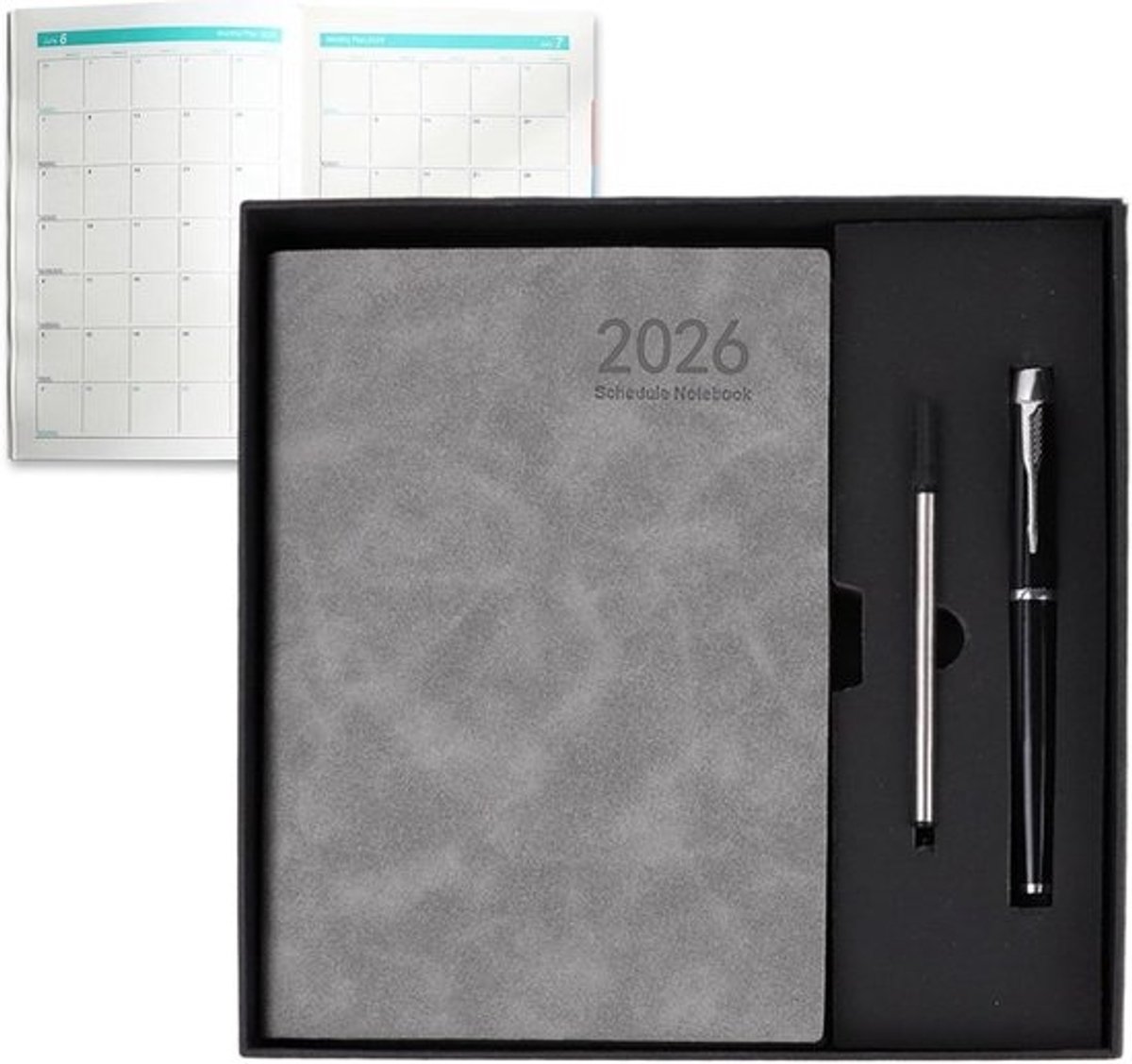 Werkplanner 2026 - Activiteitenplanner en agenda - Voor professionele organisatie - Dagelijkse lay-out - A5-formaat - Grijs