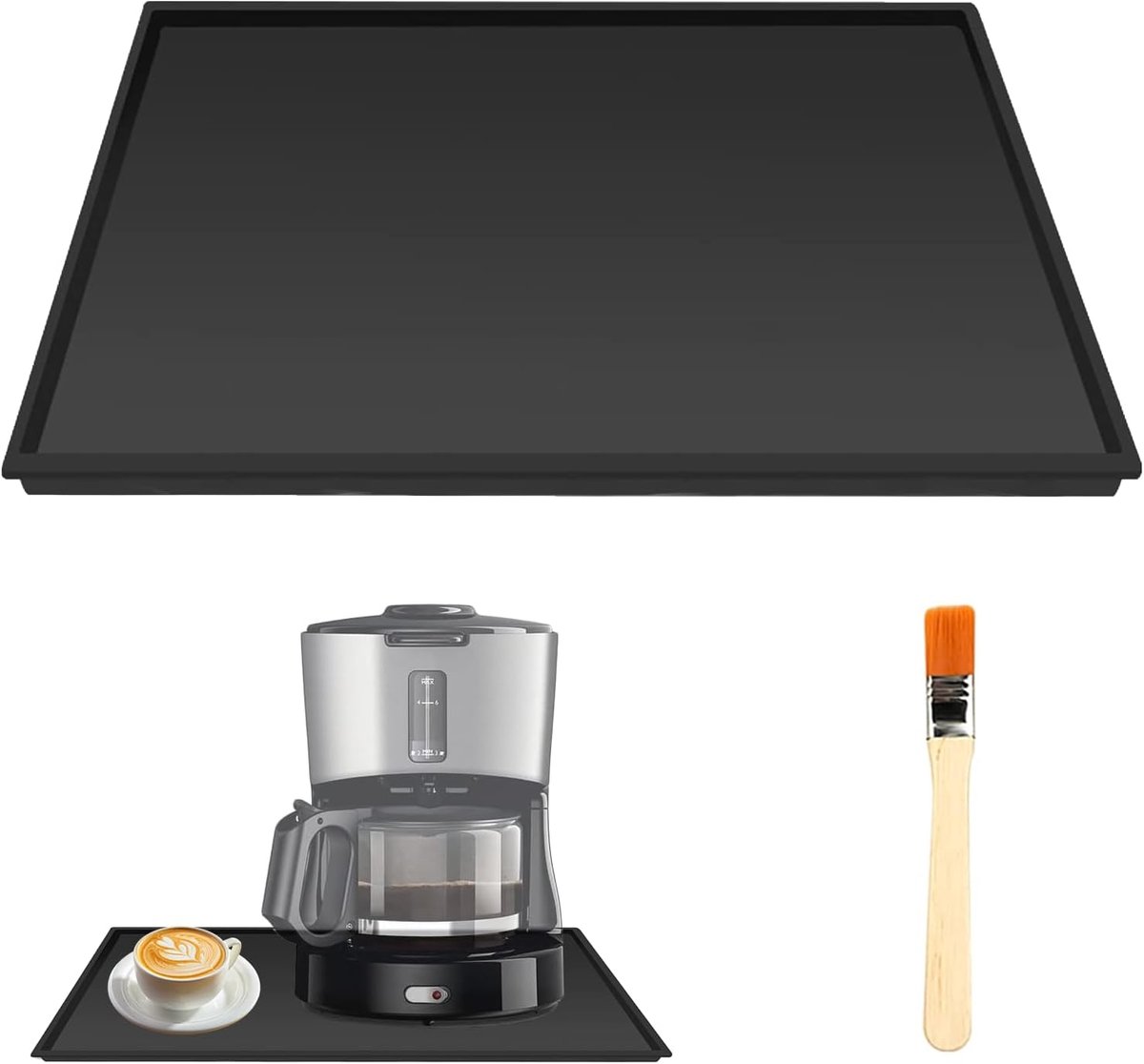 Siliconen mat voor koffiezetapparaat - 48 x 30 cm - anti-slip - eenvoudig te reinigen - ShopVlot