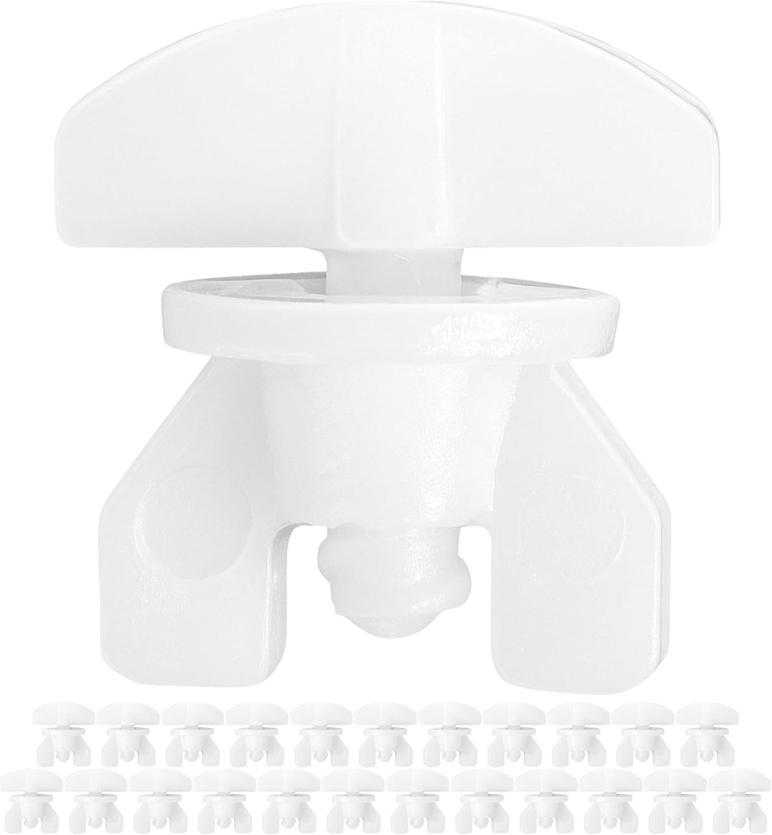 Gordijnstopper, 24 stuks, in wit, gemaakt van kunststof, voor min. 10 x 6 mm loopkamers, stopper voor railsystemen met - ShopVlot