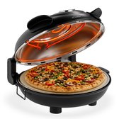 MOA Elektrische Pizzaoven - Tot 400°C - Boven- en Onderwarmte - Met Bamboeschep - Pizza Oven - 30,5 cm Pizzasteen - Zwart