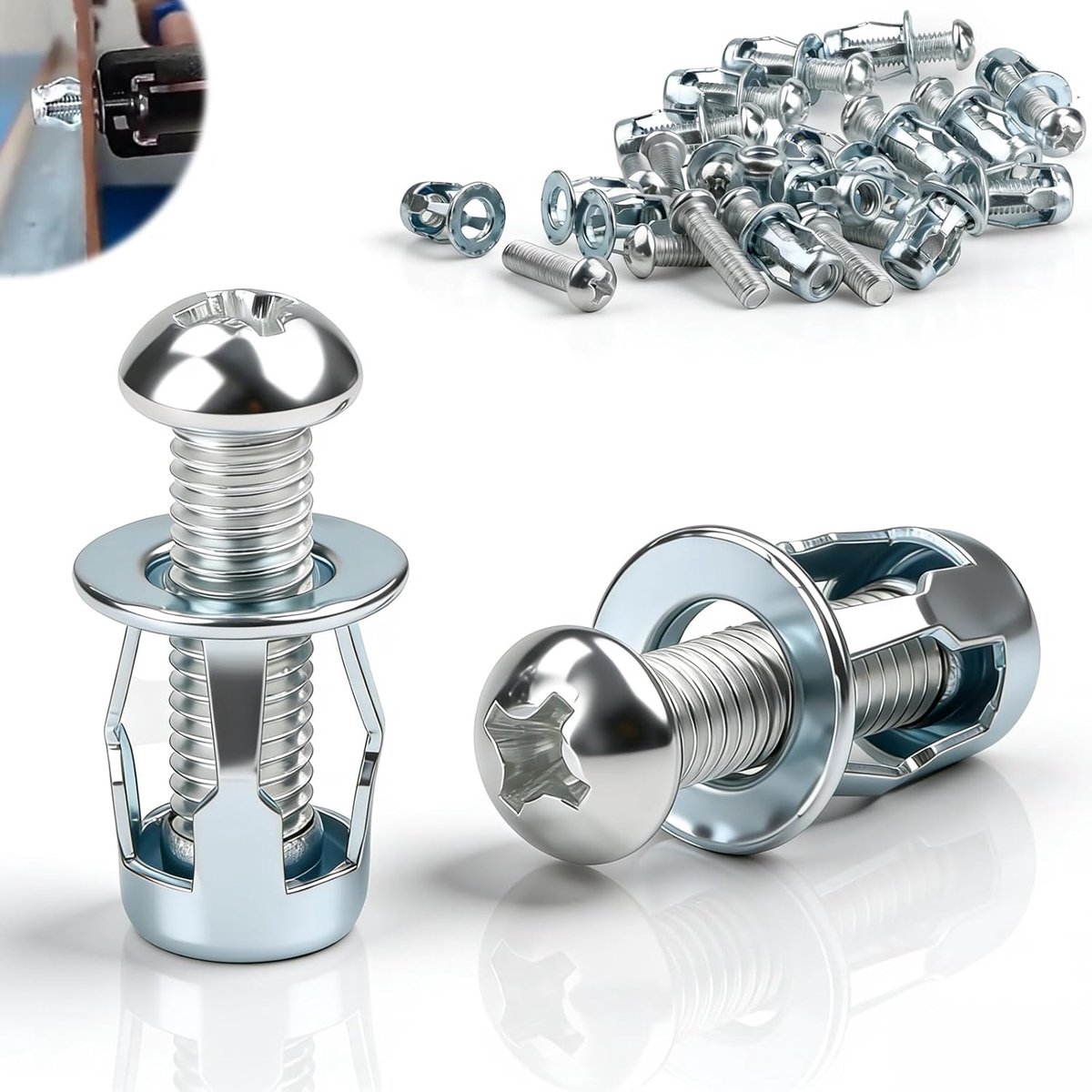 30pcs Metal Cavity Plugs Jack Nuts Petal Expansion Nuts Metal Anchor M5x20mm Thin Fixings Hollow Space Anchor for - ShopVlot