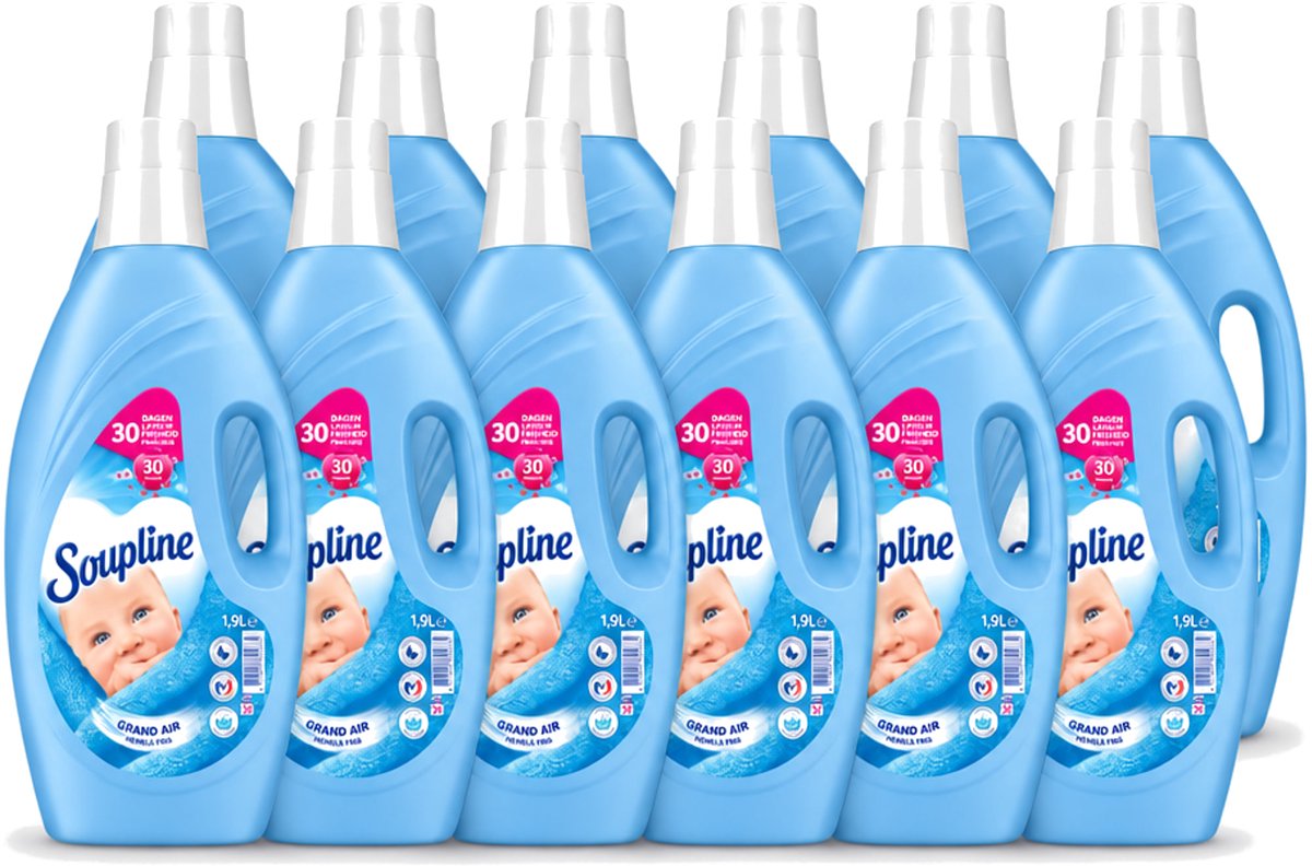 12 x Soupline – Wasverzachter – Hemels Fris – 1,9 L - Voordeelverpakking - 12 stuks
