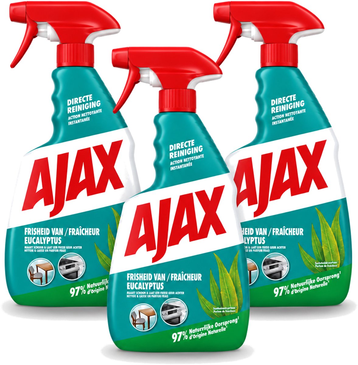 3 x Ajax – Multi-Purpose Spray – Eucalyptus – 750 ml - Bulkverpakking - 3 stuks